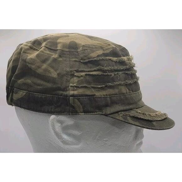 David & Young Army Green Camoflauge Hat OSFM Distressed Cotton Lined Camo - Picture 2 of 8